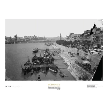 A pesti rakpart a Szabadság (Ferencz József) híd felől az Erzsébet híd felé nézve, 1905 plakát