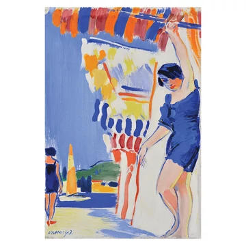 Vaszary János: Strandjelenet képeslap