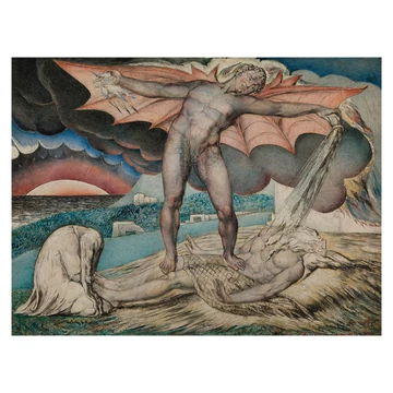 William Blake: Sátán kelésekkel sújtja Jóbot képeslap