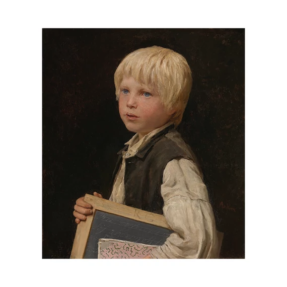 Albert Anker: Iskolás fiú képeslap
