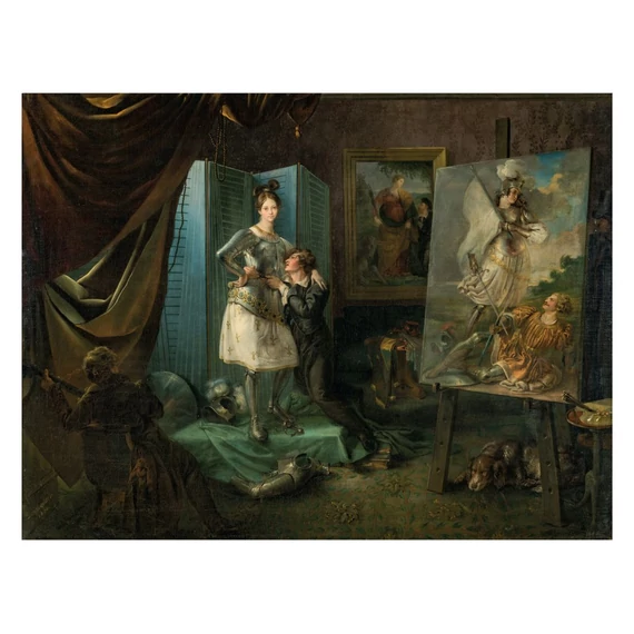 Josef Danhauser, Festő műterme képeslap