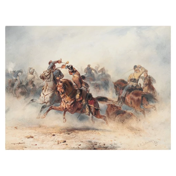 Pettenkofen, Jelenet a szegedi csatából (1849. augusztus 5.) képeslap
