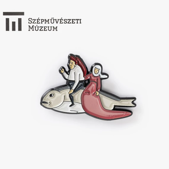 Kitűző - repülő halon utazó pár