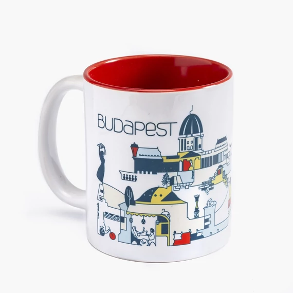 Budapest bögre-piros