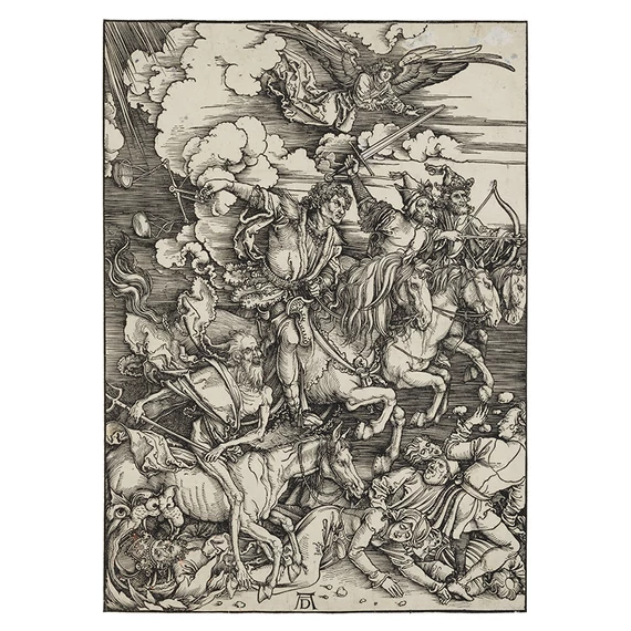 Albrecht Dürer, Az Apokalipszis négy lovasa képeslap