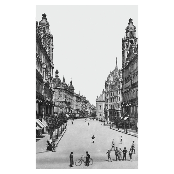 Kígyó tér (Ferenciek tere) és a Kossuth Lajos utca, 1903 képeslap