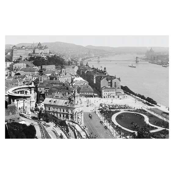 Kilátás a Gellért-hegyről, 1905 képeslap