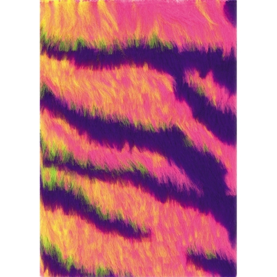 Neon-leopárd mintás, plüss képeslap.