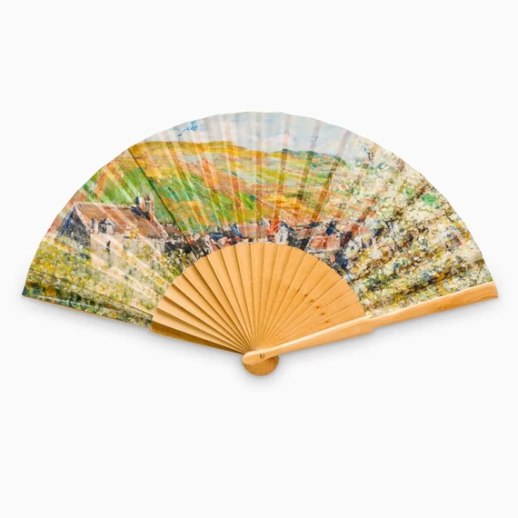 Monet - Virágzó szilvafák legyező