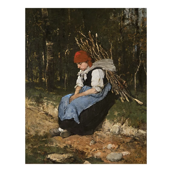 Munkácsy Mihály, Rőzsehordó nő képeslap