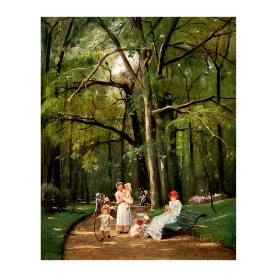 Munkácsy Mihály, Sétány a Parc Monceau-ban képeslap