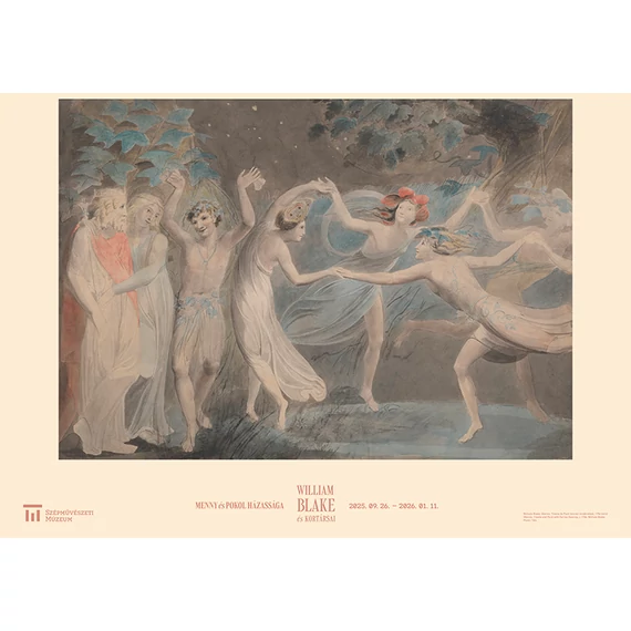 William Blake: Oberon, Titánia és Puck táncoló tündérekkel plakát